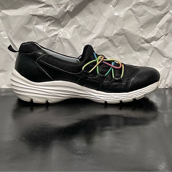 Nurse Mates Dash  Black Leather Slip On Nurse Sneakers Size 8.5M - Picture 15 of 16